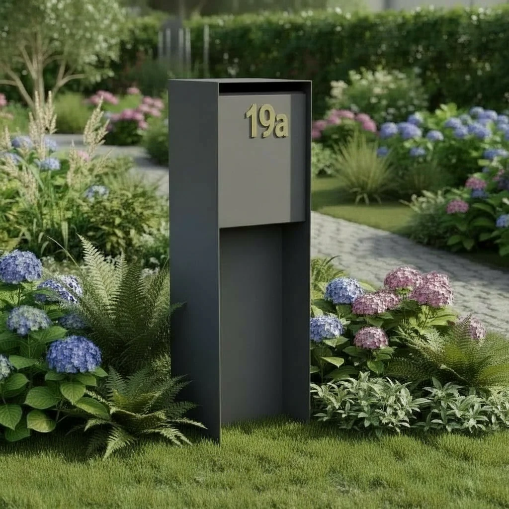 Aluminium square letterbox
