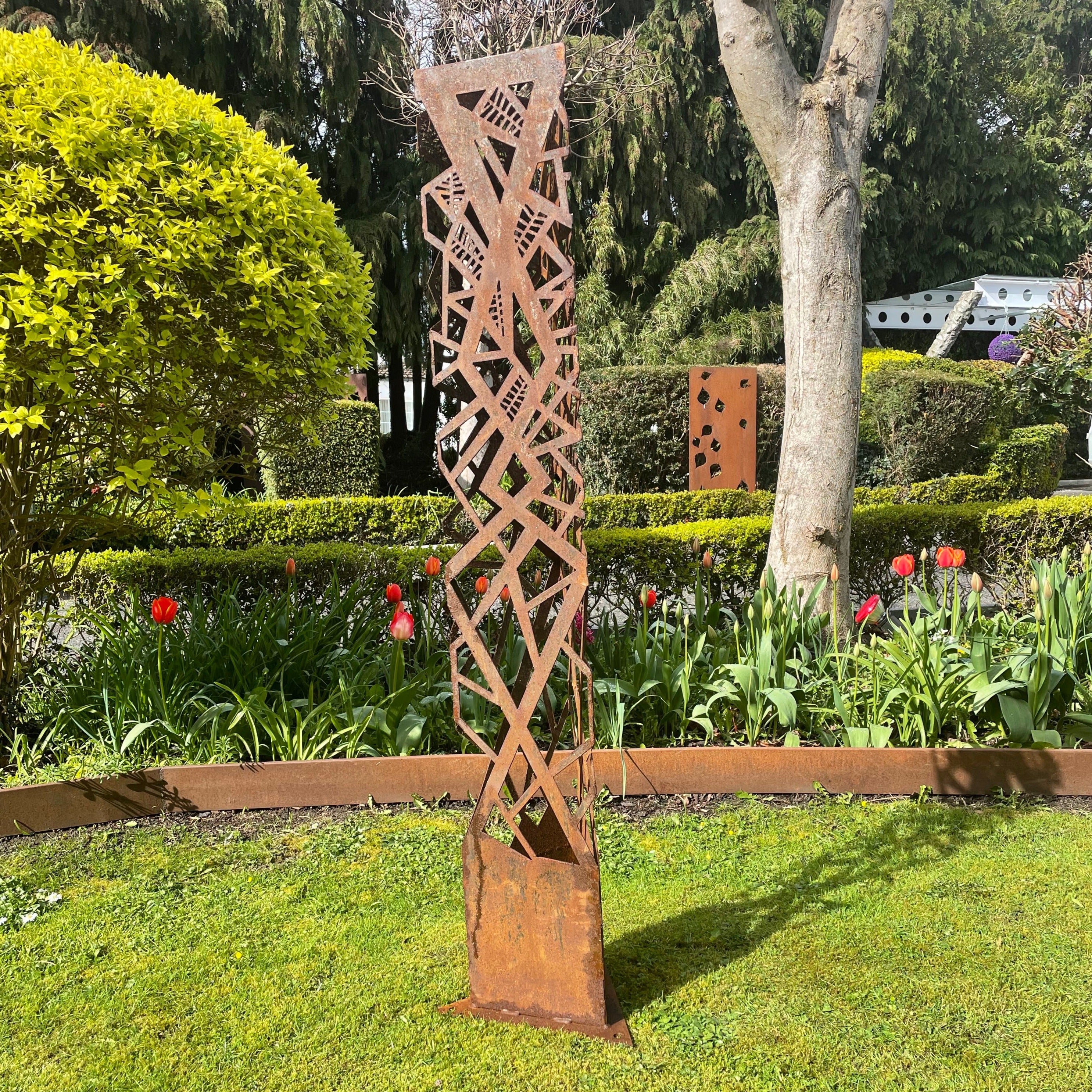 Corten totem sculpture